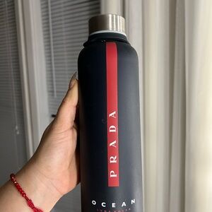 Prada Black and Red Water Bottle with Sleek Design
